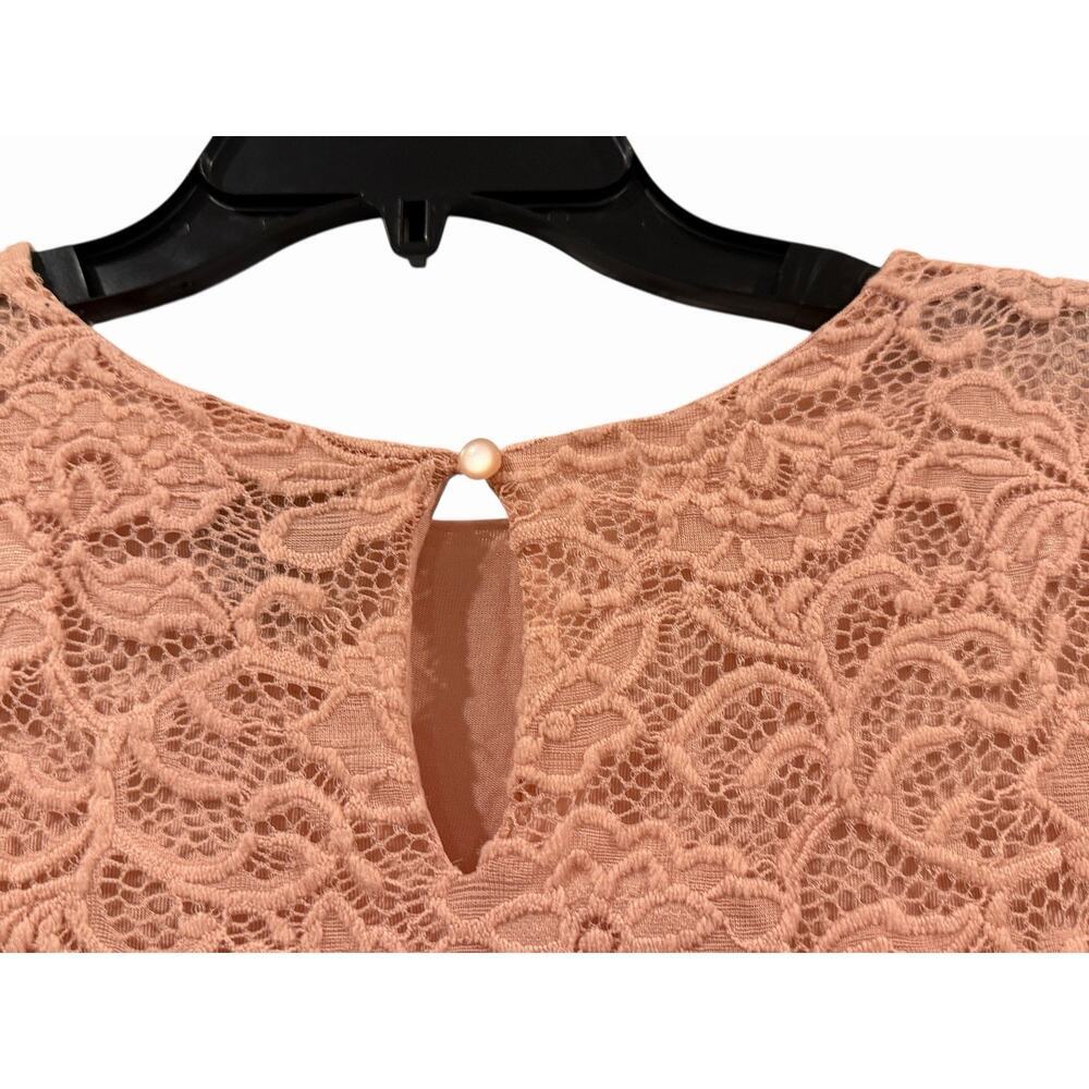 Worthington Pink Lace Women’s XL Bell Sleeve Top Romantic Floral Victorian - Picture 5 of 10